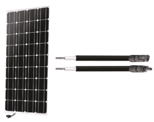 Panneau solaire photovoltaïque en puissance 30 Watts et câbles de raccordement optionnels avec connectique MC4