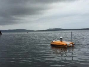 Sontek M9 installé sur drone WiBoat pour bathymétrie 3D et profils de vitesses et débits